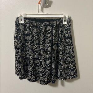 Versona Black and White Floral Mini Skirt